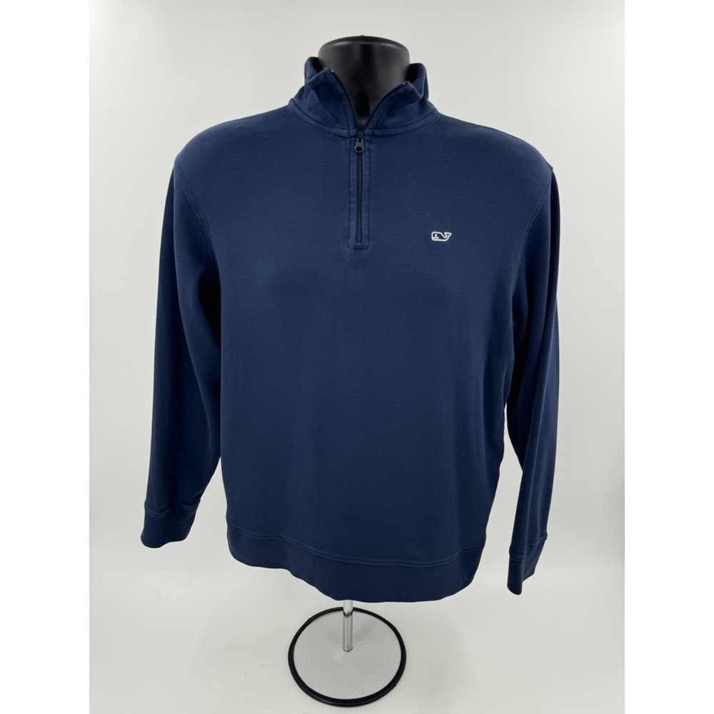 Vineyard Vines‎ Cotton Quarter-Zip Pullover Navy Men's Small